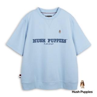 【Hush Puppies】男裝 上衣 立體品牌英文刺繡寬版上衣(灰藍 / 53110103)