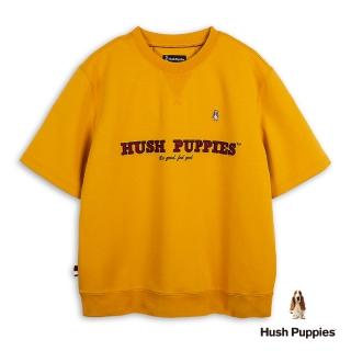 【Hush Puppies】男裝 上衣 立體品牌英文刺繡寬版上衣(深黃 / 53110103)