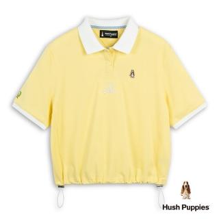 【Hush Puppies】女裝 POLO衫 Q版H CLUB刺繡小狗寬版POLO衫(亮黃 / 53201103)