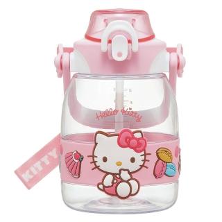 【Skater】迪士尼 立體造型透明水壺 附背帶 1200ml Hello Kitty