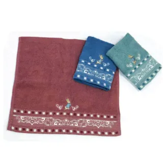 【PETER RABBIT 比得兔】8入組純棉歐風蕾絲緹繡方巾PR1653(小毛巾.洗臉巾.棉巾.微笑標章)