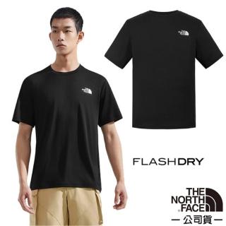 【The North Face】男 FLASHDRY 吸濕透氣排汗短袖圓領T恤.休閒套頭衫.運動上衣(8DG6-JK3 宇宙黑)