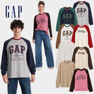 【GAP】男女裝 Logo純棉/印花圓領長袖上衣-多款可選(678049&606125)