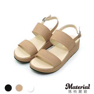 【Material瑪特麗歐】【全尺碼23-27】女鞋 涼鞋 MIT雙橫帶厚底涼鞋 T928(涼鞋)