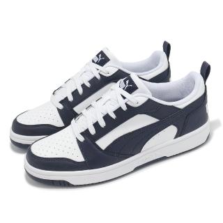 【PUMA】休閒鞋 Rebound V6 Low 男鞋 女鞋 深藍 白 復古 百搭 情侶鞋(392328-37)