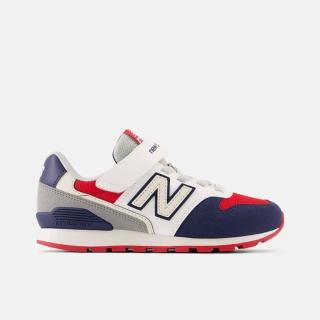 【NEW BALANCE】996 中童 運動休閒鞋 復古鞋 寬楦 魔鬼氈 舒適 穿搭 白 深藍(YV996XE3)