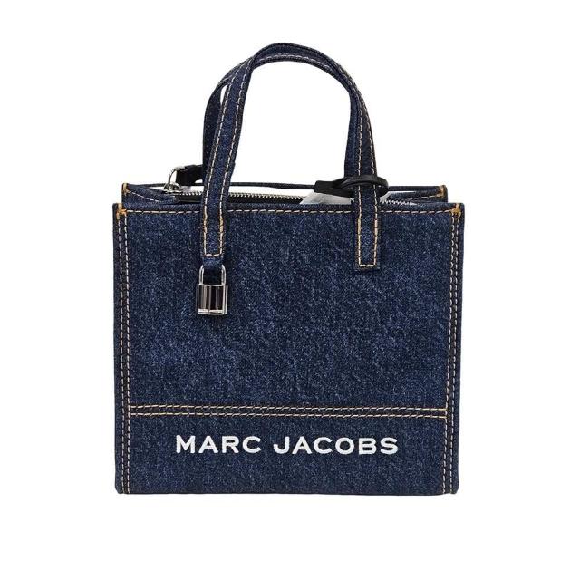 【MARC JACOBS 馬克賈伯】MJ 單寧藍帆布牛仔手提袋斜背包 托特包(贈原廠紙袋)