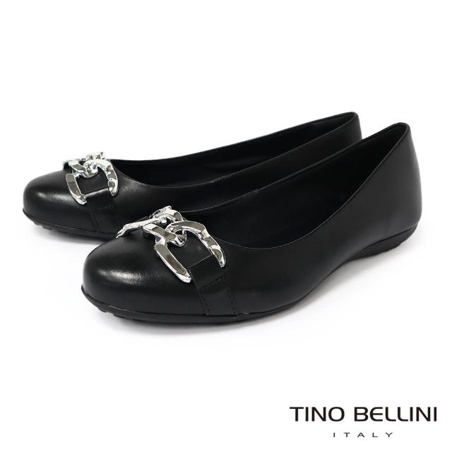 【TINO BELLINI 貝里尼】TINO BELLINI 貝里尼巴西平底小香風娃娃鞋FWBT039-1(黑色)
