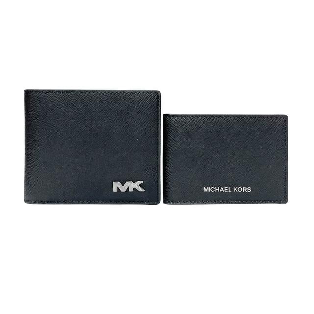 【Michael Kors】簡約黑防刮皮革三合一短夾(36F4RVLF2O-BLACK)