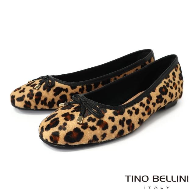 【TINO BELLINI 貝里尼】巴西豹紋真皮平底娃娃鞋FWBV039-9(豹紋色)