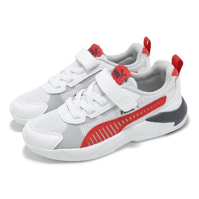 【PUMA】休閒鞋 X-Ray 3 LT AC+ PS 中童 童鞋 白 灰 紅 緩震 魔鬼氈 運動鞋(401494-01)