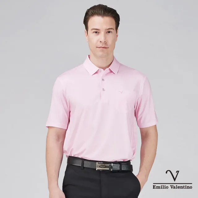 【Emilio Valentino 范倫鐵諾】男短袖POLO衫吸濕排汗機能彈力抗UV 男上衣 短袖POLO衫 台灣製造(20-5V3827)