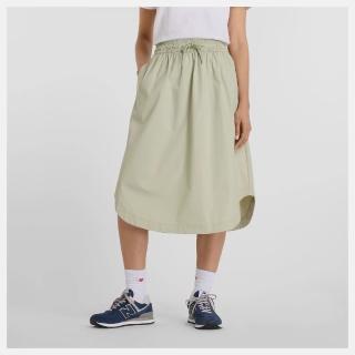 【NEW BALANCE】NB 抽繩長裙 女 運動裙 美規 綠 WK51551OVN