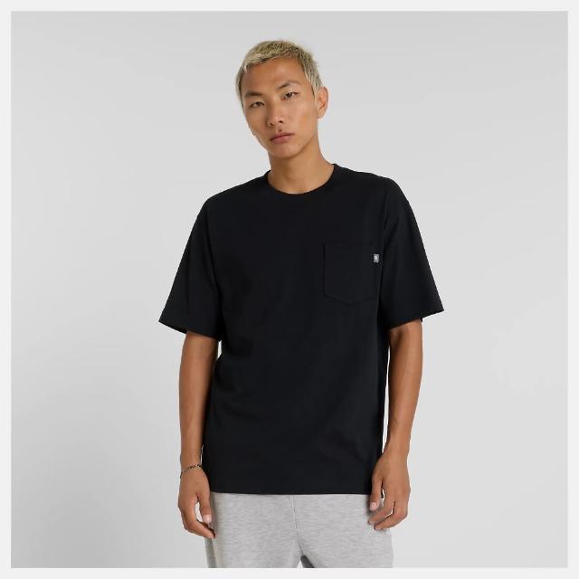 【NEW BALANCE】NB 短袖上衣 男 美規 黑 MT51501BK(S2103)