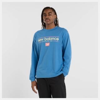 【NEW BALANCE】NB 長袖上衣 男 美規 藍 MT51926SET(S2102)