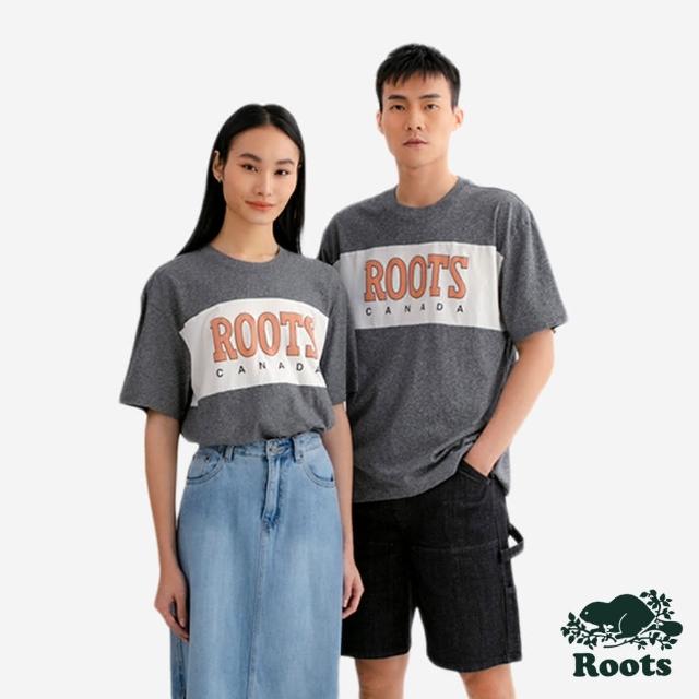 【Roots】Roots中性-GF ROOTS BLOCKED 短袖上衣(灰色)