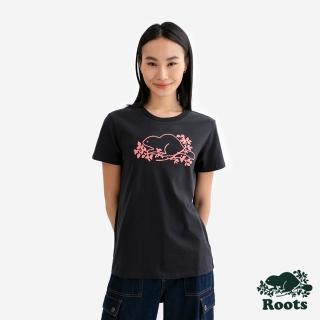 【Roots】Roots女裝- NOVELTY BEAVER 短袖上衣(石墨黑)