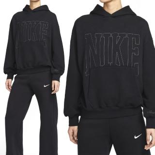 【NIKE 耐吉】Street OOS Po HDY 女款 黑色 刺繡 帽T 寬鬆 毛圈布 休閒 長袖 HQ5888-010