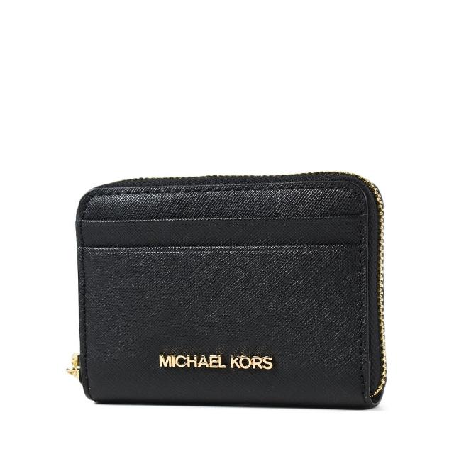 【Michael Kors】防刮皮革拉鍊零錢包/卡包-黑色