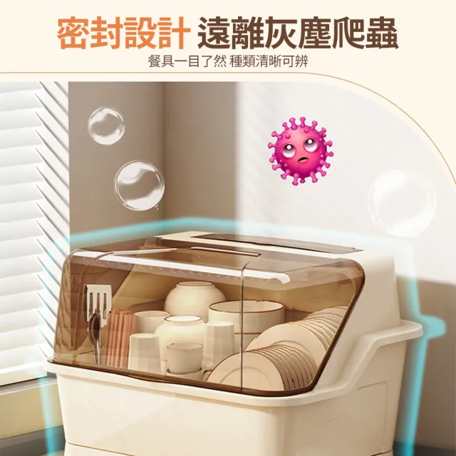 家用廚房碗櫃 防塵碗盤碗架 瀝水架(瀝水架/碗盤收納架/防塵碗盤架/餐具收納)