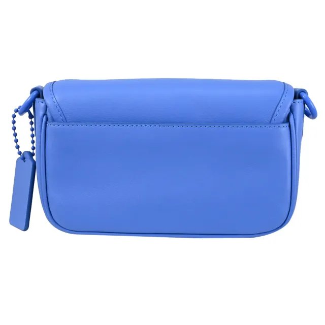 【COACH】Charter 18 經典C字LOGO寬背帶翻蓋小包兩用(藍)