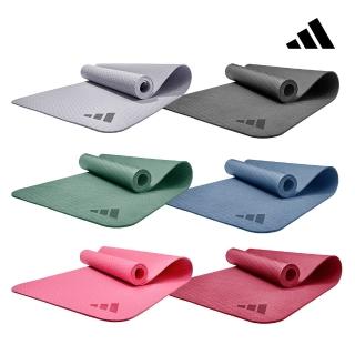 【adidas 愛迪達】環保壓紋瑜珈墊-6mm(多色可選 健身墊 運動墊)