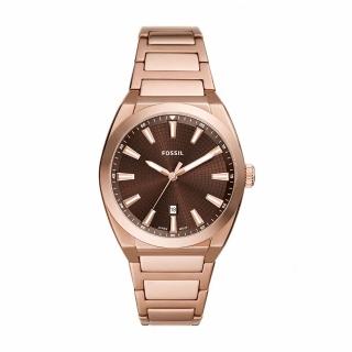 【FOSSIL】Everett 品格玫瑰金紳士腕錶 42MM(FS6028)