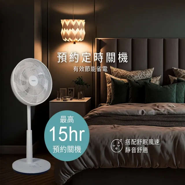 【TECO 東元】日系風格16吋DC遙控擺頭立扇(XA1669BRD)雙入組