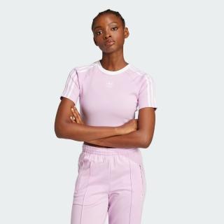 【adidas 愛迪達】3-STRIPES 短版短袖上衣 T恤 女 - Originals JC6365