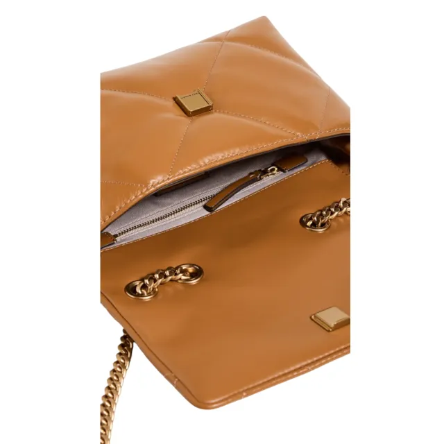 【TORY BURCH】Kira Small Diamond Quilt 小款 菱格形絎縫 鍊條 肩背包 棕色 154706