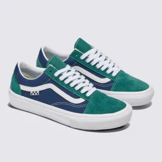 【VANS 官方旗艦】Skate Old Skool 男女款綠色/藍色專業滑板鞋