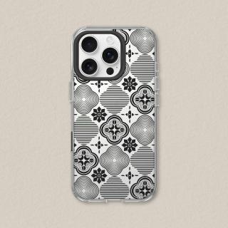 【RHINOSHIELD 犀牛盾】iPhone 13系列 Clear透明防摔手機殼/壓花玻璃-黑色海棠(老屋顏)