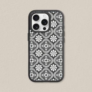 【RHINOSHIELD 犀牛盾】iPhone 15系列 SolidSuit MagSafe相容 磁吸手機殼/壓花玻璃-白色海棠(老屋顏)