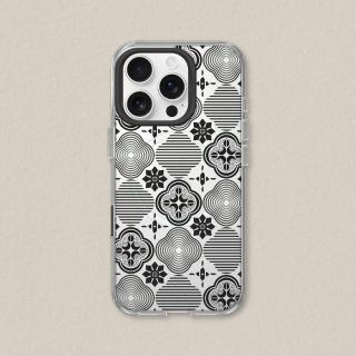 【RHINOSHIELD 犀牛盾】iPhone 13系列 Clear MagSafe相容 磁吸透明手機殼/壓花玻璃-黑色海棠(老屋顏)