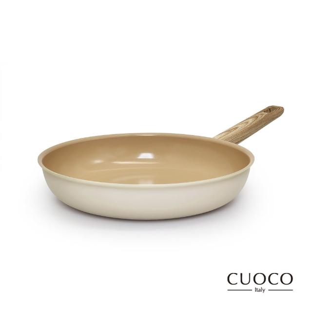 【CUOCO】北歐系列暖白仙子IH超級陶瓷不沾平底鍋(30cm)