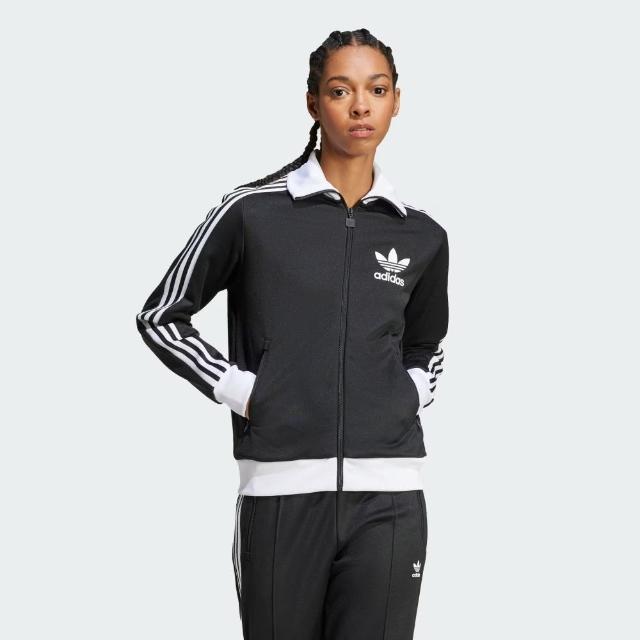 【adidas 愛迪達】外套 女 運動立領外套 三葉草 CLASSIC TT 黑白 IW3174