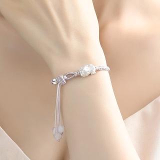 【LEESA】水晶手鍊\飾品\999純銀\閨蜜手鍊\手工編織\手鍊手環\招財手鍊\貔貅\招財納福\保平安\