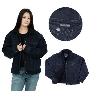 【Calvin Klein】深海藍 厚外套 Calvin Klein 搖粒絨 牛仔外套 CK牛仔 大尺碼 刷毛 外套(1344E#1)