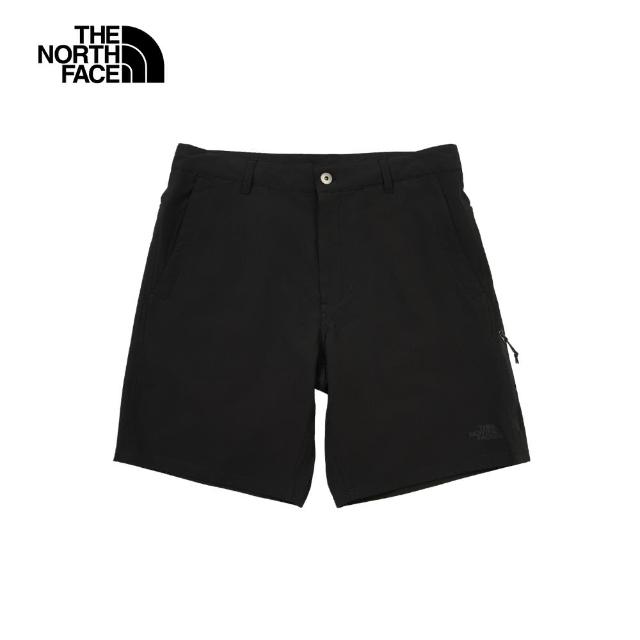 【The North Face】北面男款黑色舒適透氣休閒短褲｜8EYD4H0