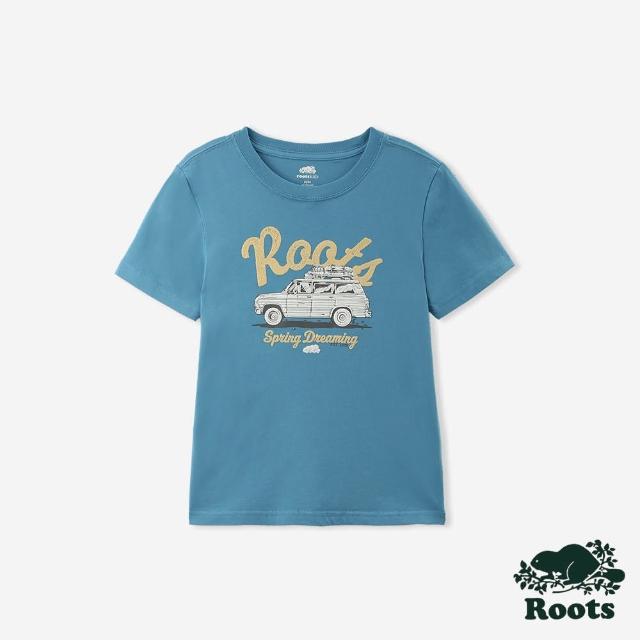 【Roots】Roots 大童-ROAD TRIP 短袖T恤(傳統藍)