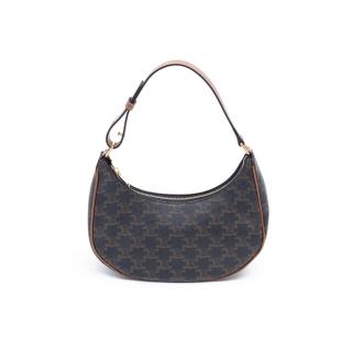 【CELINE】TRIOMPHE AVA 經典老花 小牛皮 半月包 肩揹包(193952BZJ01BC/04LU)