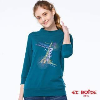 【BLUE WAY】女款 巴黎鐵塔LOGO 七分袖 上衣- ET BOiTE 箱子