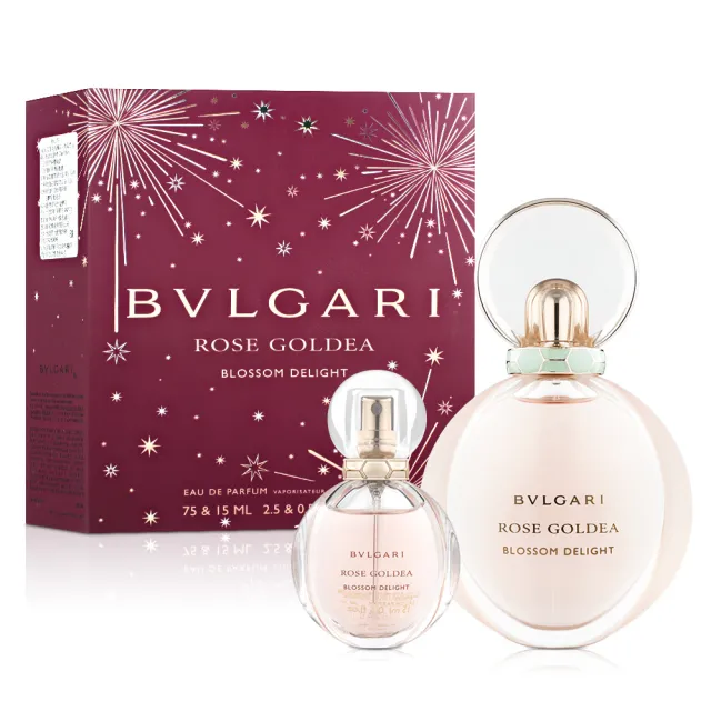 【BVLGARI 寶格麗】歡沁玫香女性淡香精禮盒-淡香精75ml+淡香精15ml(平行輸入)