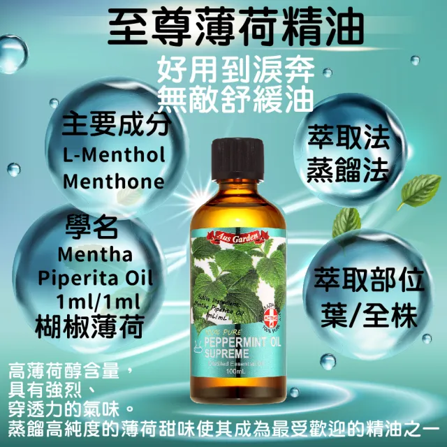 【Ausgarden 澳維花園】大容量 尤加利精油250mlX3/薰衣草/薄荷/茶樹100mlX3