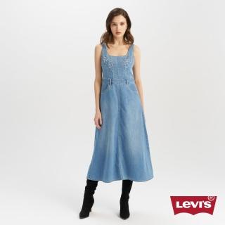 【LEVIS】女款 吊帶裙 小洋裝 牛仔裙 牛仔吊帶裙 水鑽設計 人氣新品 003HR-0000