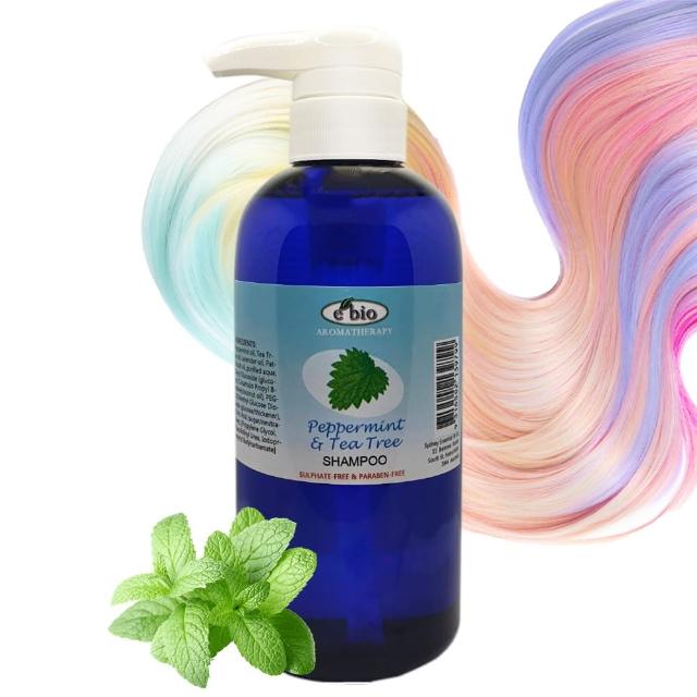 【ebio伊比歐】薄荷&茶樹精油洗髮精500ml(微涼配方-適油性&頭皮屑)