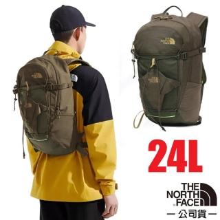 【The North Face】APAC BASIN 24 多功能雙肩後揹包24L.登山健行揹包.通勤休閒包(8BKF-0QP 煙褐綠)