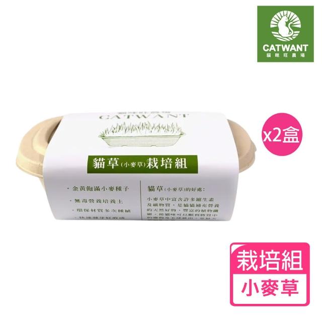 【CATWANT 貓咪旺農場】小麥草DIY種植組x2盒(貓草栽培組 貓草 小麥草)