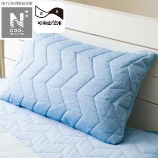 【NITORI 宜得利家居】極致涼感 全包式枕頭保潔套 N COOL WSP BL S2503(涼感 枕頭保潔套 N COOL)