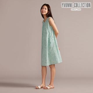 【YVONNE 以旺傢飾】動物叢林印花無袖洋裝-薄荷綠